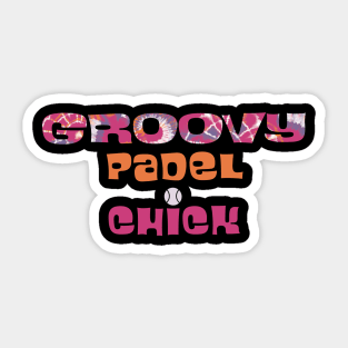 Groovy Padel Chick Sticker